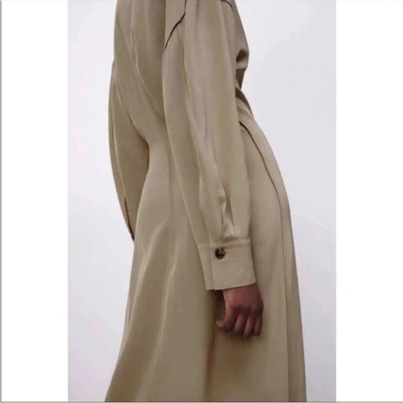 NWT ZARA Viscose Long Shirt Dress size M - Picture 10 of 16